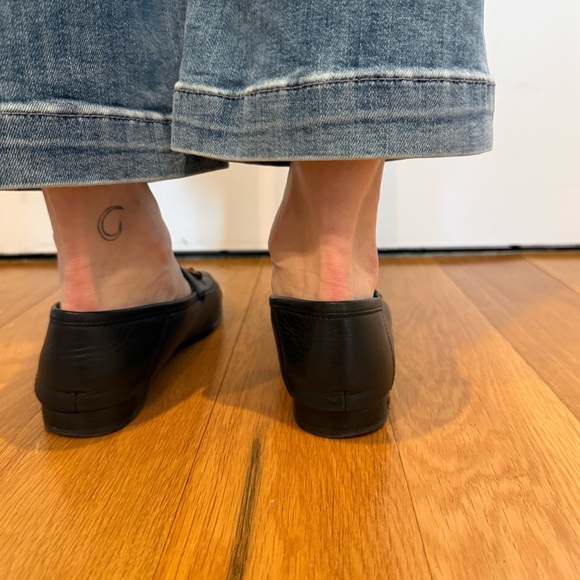 Sam Edelman Black Leather Loafers with Gold Bit - Picture 4 of 5